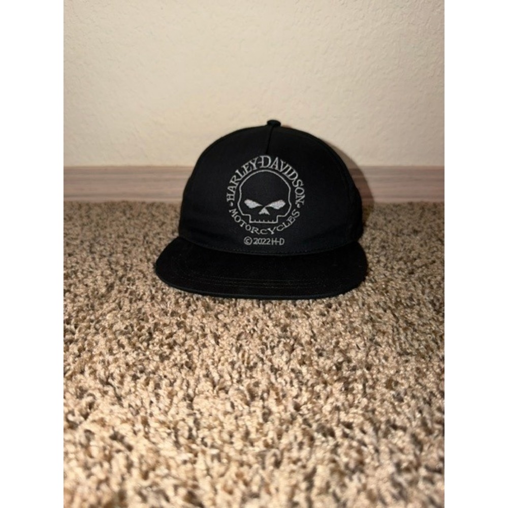 Harley-Davidson Kids Willie G Skull Snapback Hat Black Cotton 7280237 Size 4-14